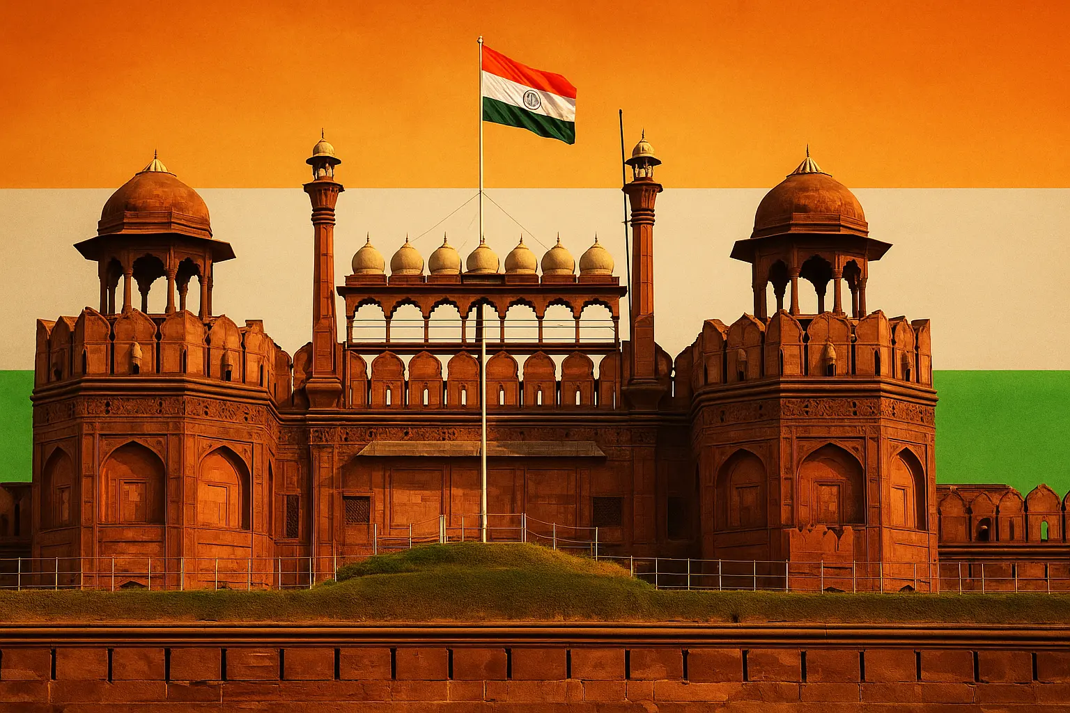 Red Fort and Tri Colour